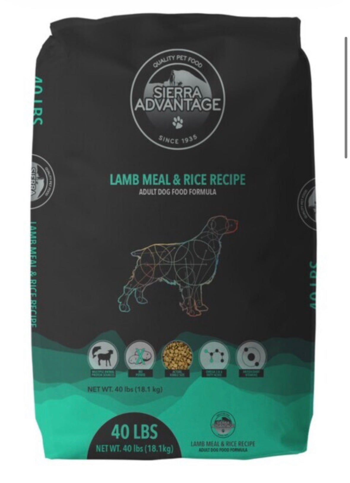 Sierra Advantage Lamb Meal & Rice Dog Food – 40 lb