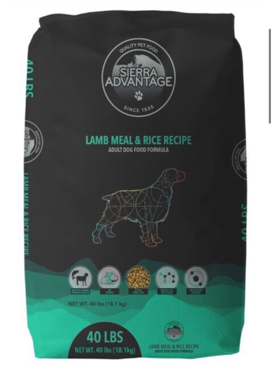 Sierra Advantage Lamb Meal & Rice Dog Food – 40 lb