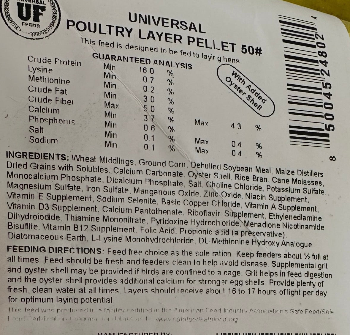 Universal Poultry Layer Pellet – 50 lb