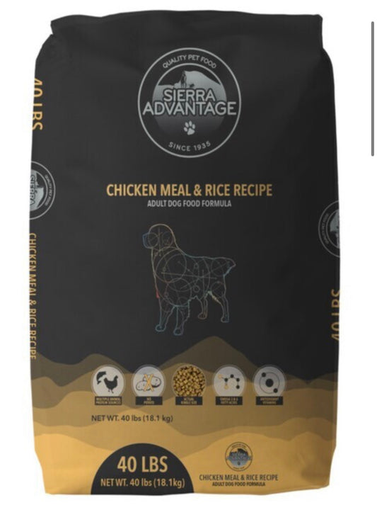 Sierra Advantage Chicken Meal & Rice Dog Food – 40 lb